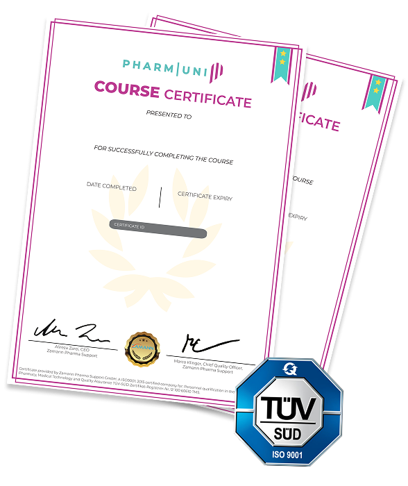 Pharmuni Course Certificate