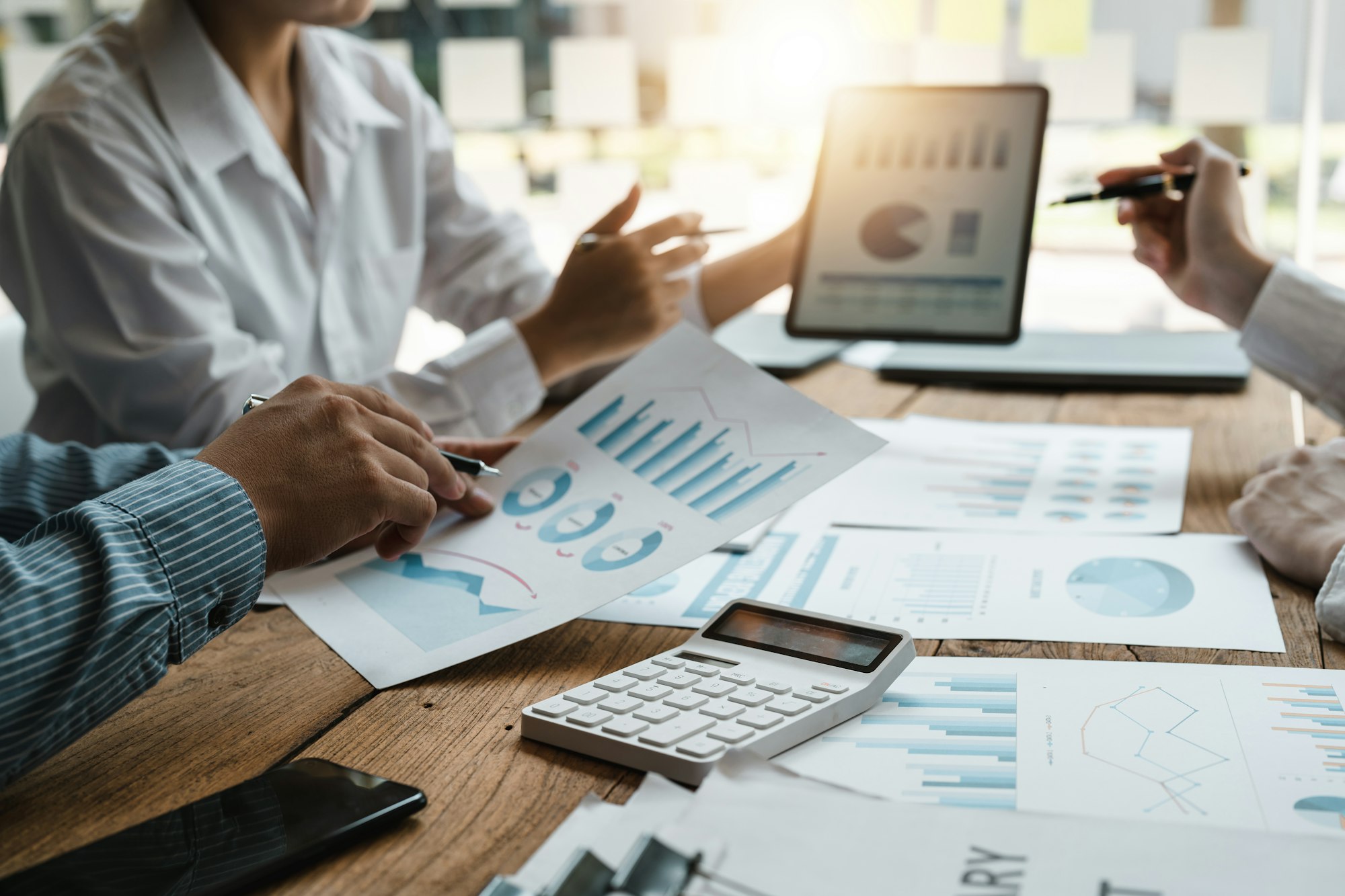 Business data dashboard analysis by ingenious computer software . Investment application display