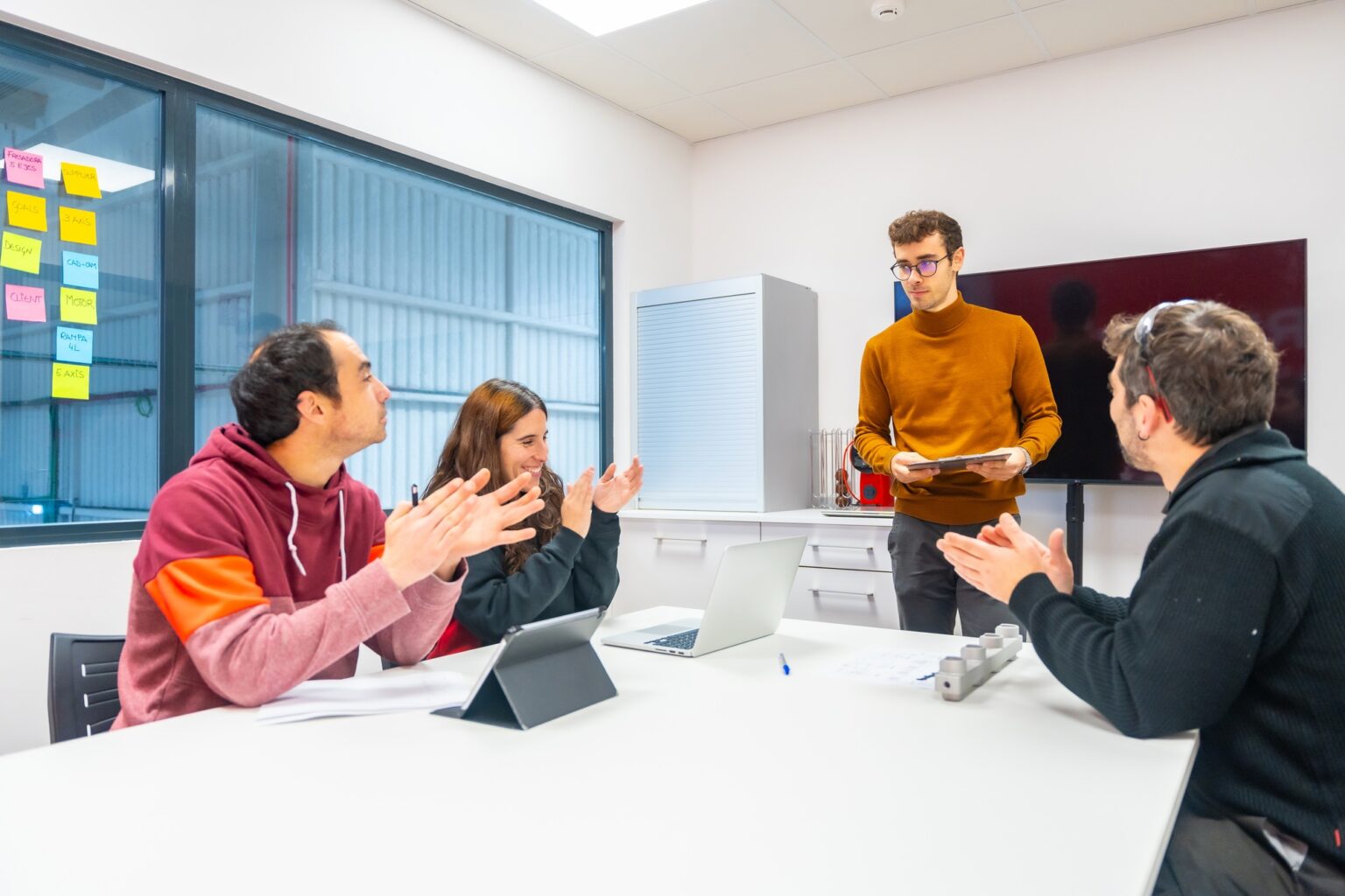 Meeting in the office of a cnc factory