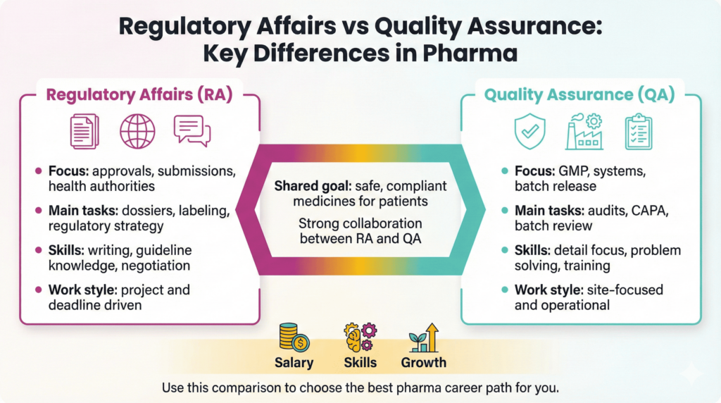 regulatory affairs vs quality assurance