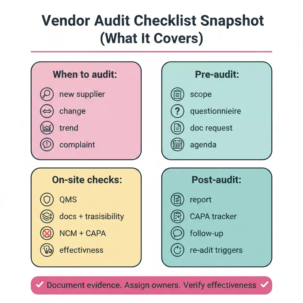 vendor audit checklist