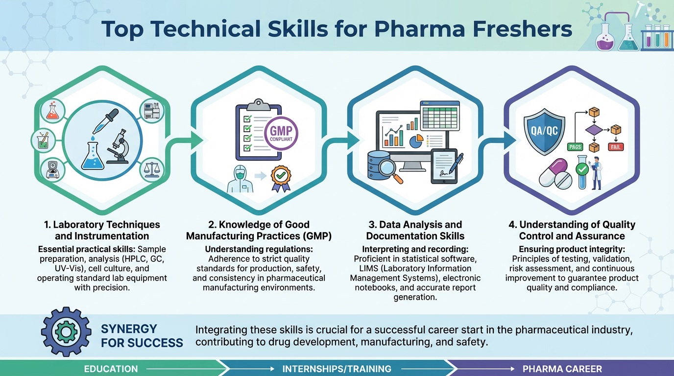 Top 4 Technical Skills Needed for Pharma Freshers