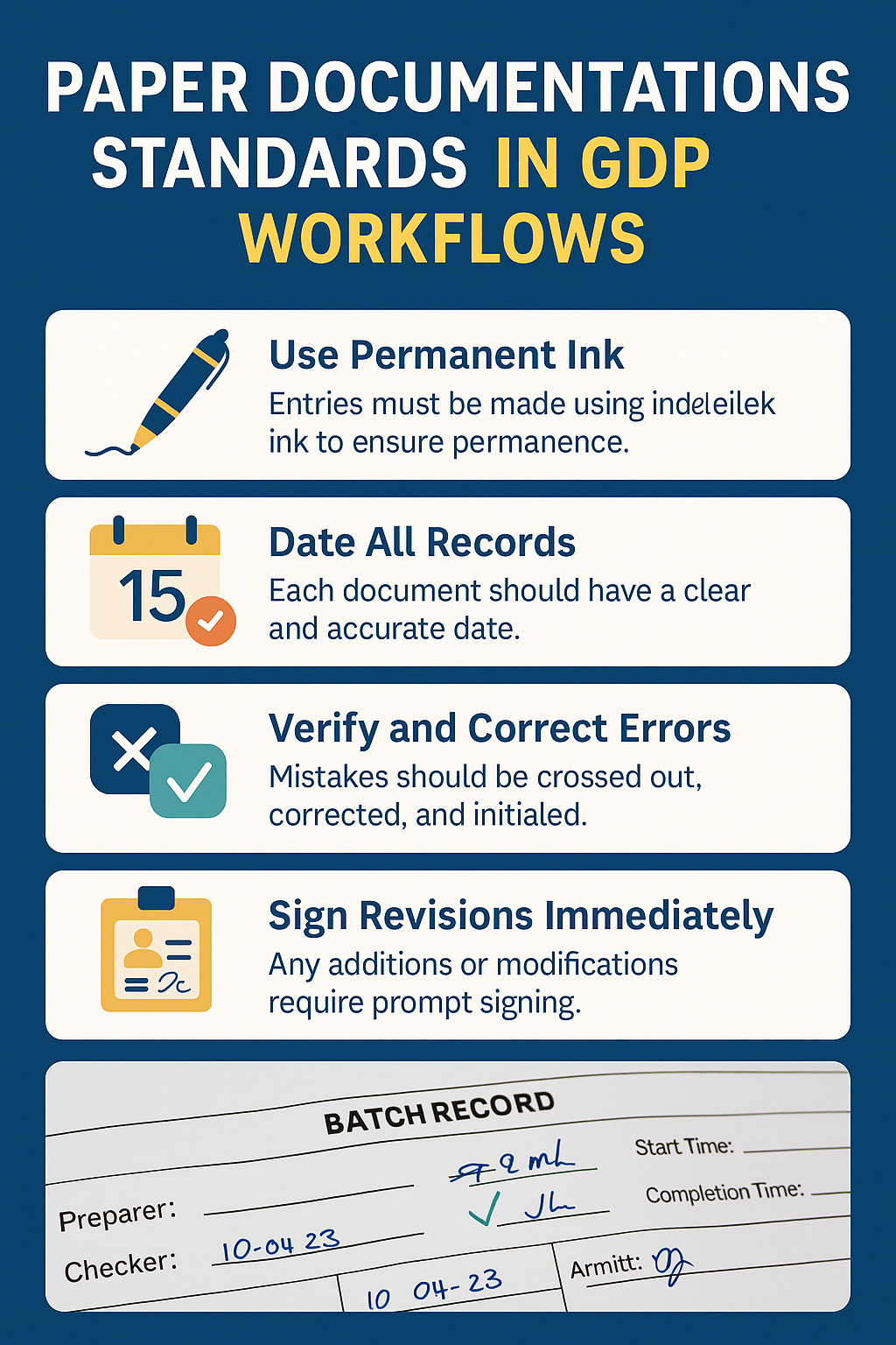 Mistakes must be corrected according to Good Documentation Practices.