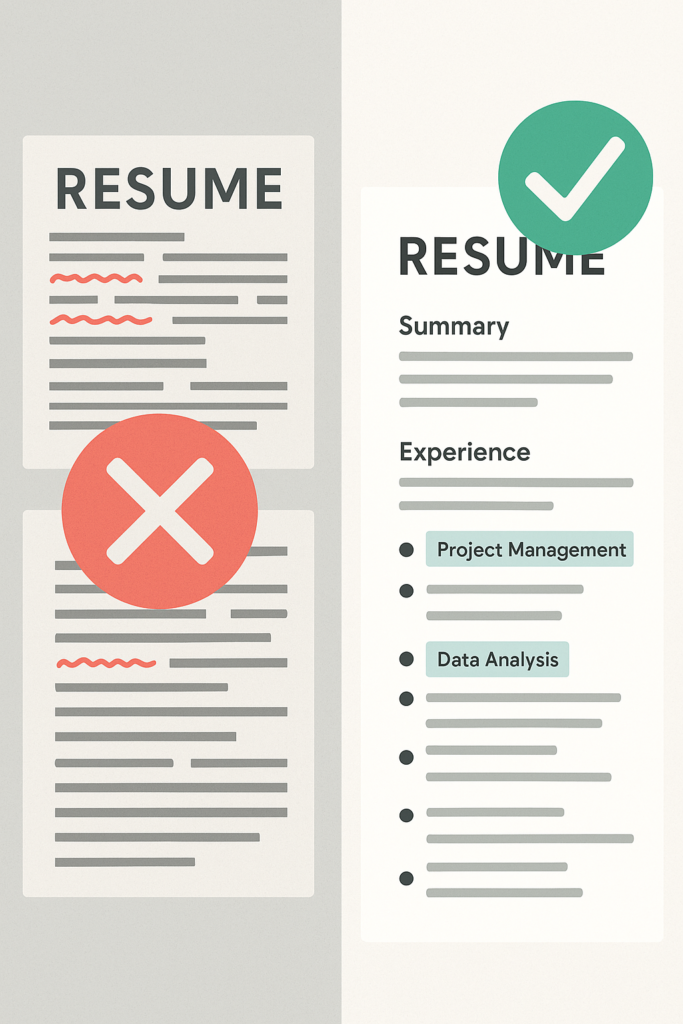 Avoid ATS rejections by following built-in resume builder checks