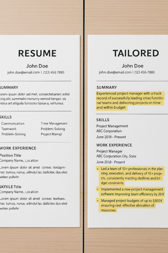 tailor resume quickly