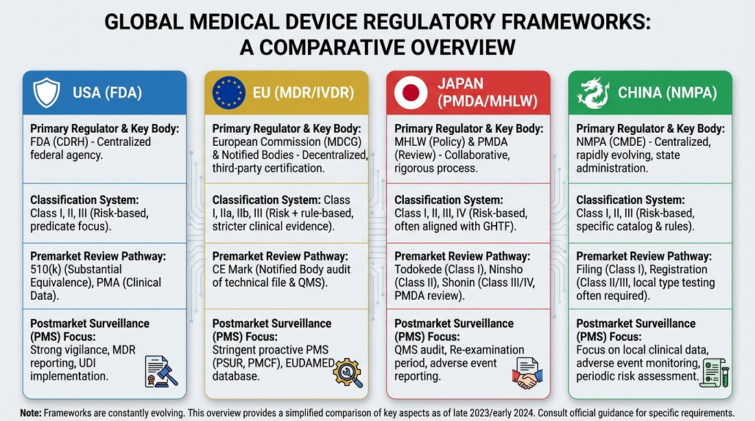 Comparison of Global Medical Device Regulatory Frameworks