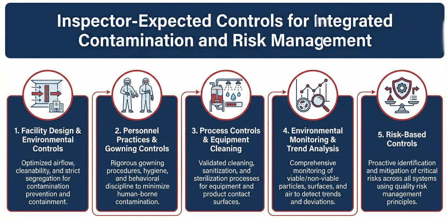 Main contamination management and risk mitigation elements