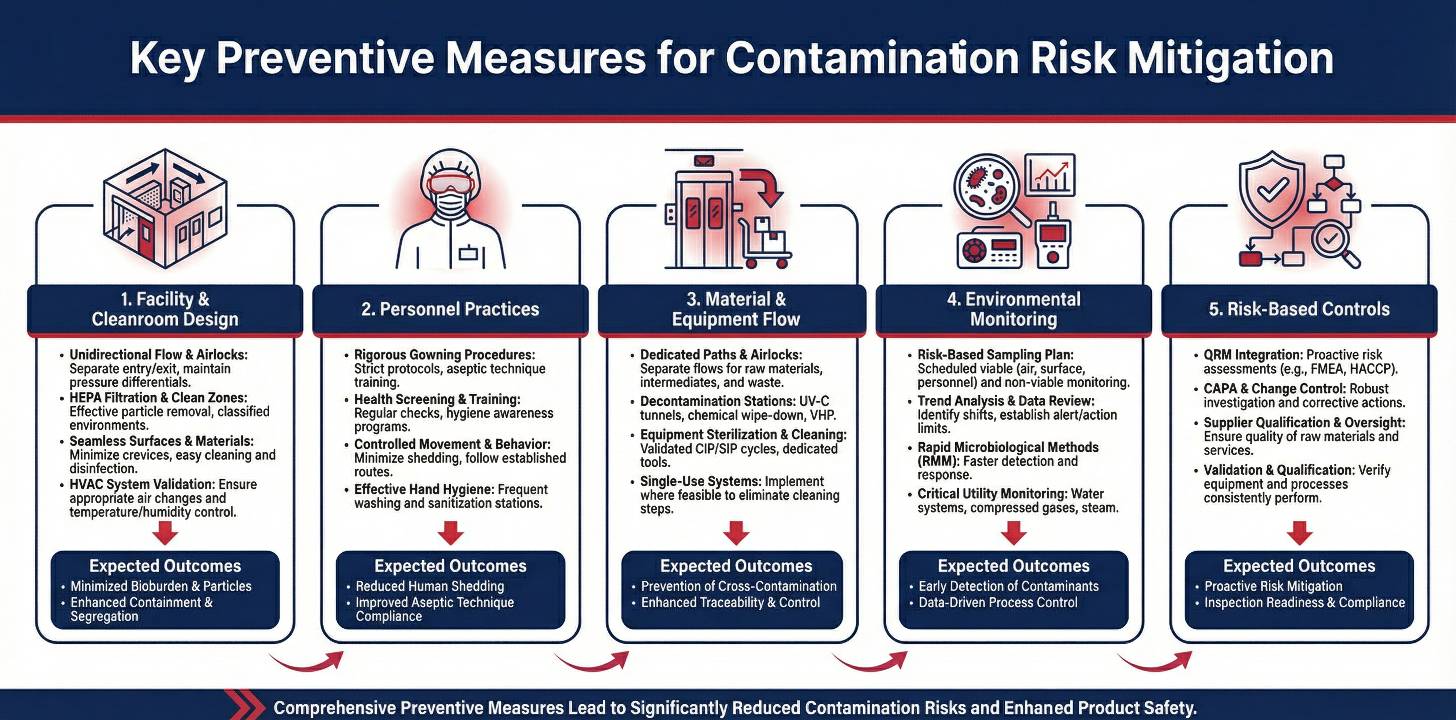 Key Preventive Measures for Contamination Risk Mitigation