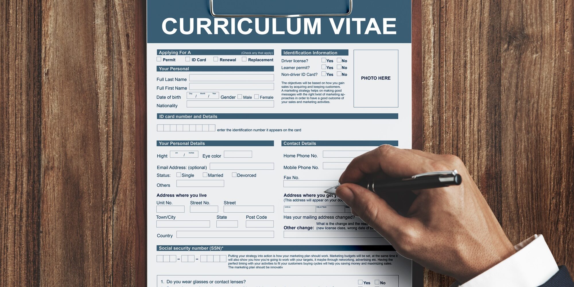 Curriculum Vitae Resume Job Application Concept