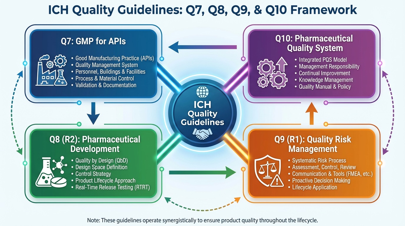 Overview of ICH Q7, Q8, Q9, and Q10 Guidelines
