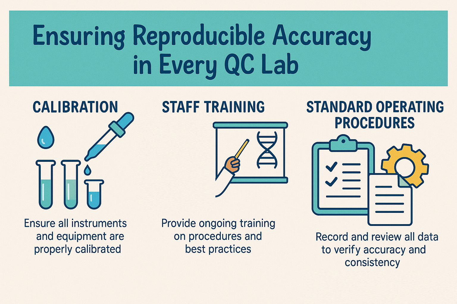 Without strong calibration and SOPs, accuracy and precision in QC labs quickly decline.