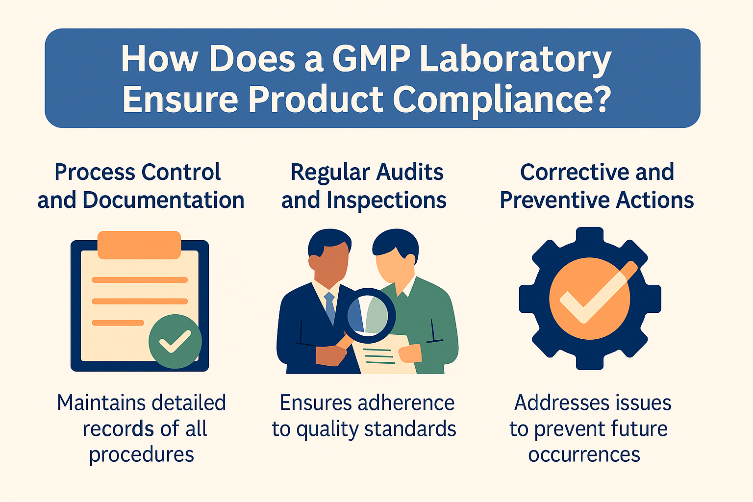 Detailed records and regular checks help a GMP laboratory maintain consistent compliance and quality.