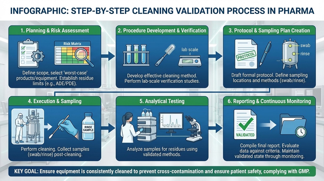 Step-by-Step Cleaning Validation Process in Pharma