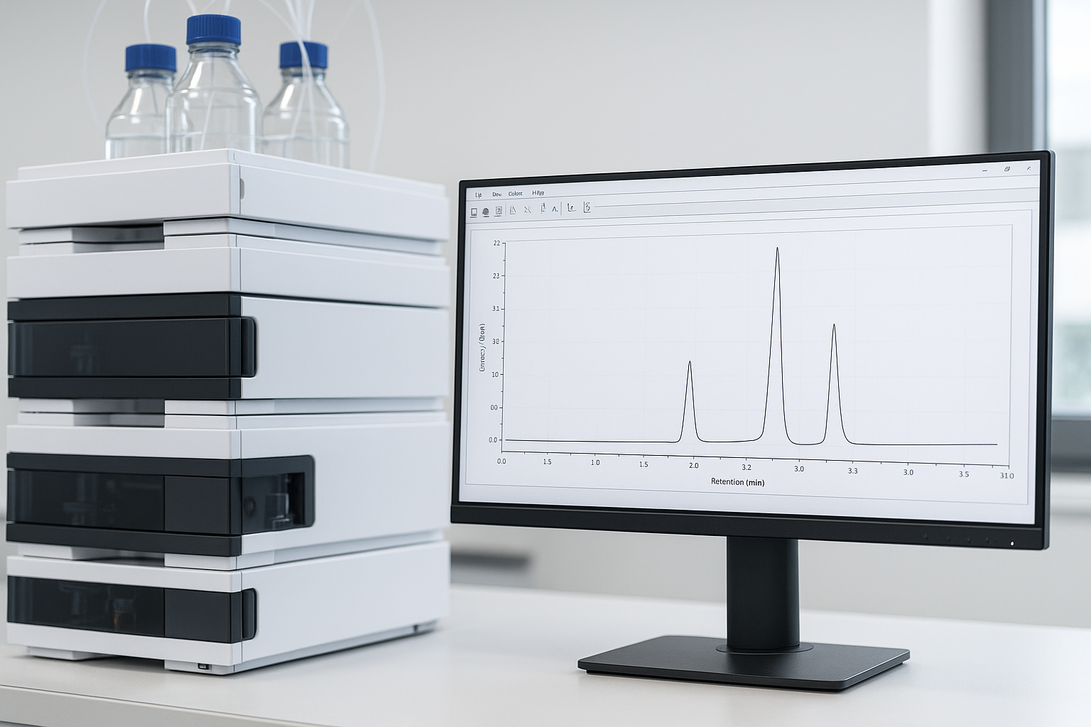 Chromatography basics demonstrated in a modern laboratory setup.