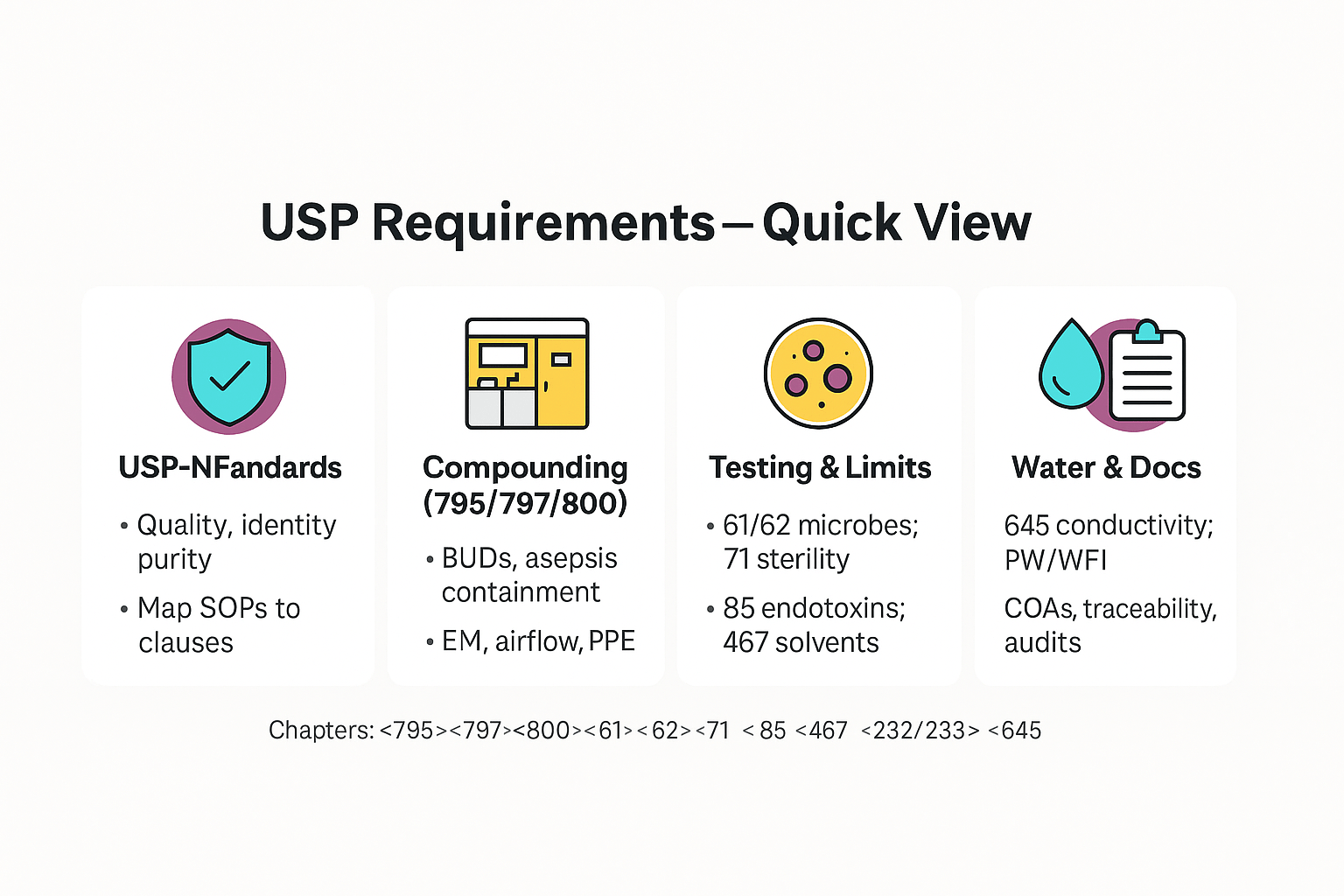 Compliance dashboards translate usp requirements into simple daily actions.