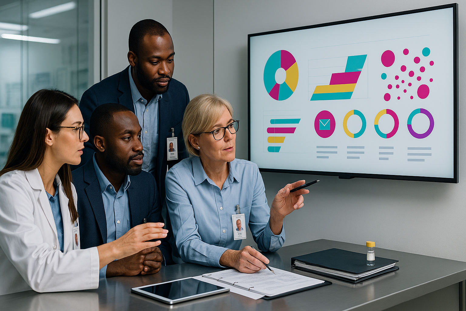 Healthcare professionals working through pharma digital marketing strategy using pharmaceutical marketing jobs USA insights.