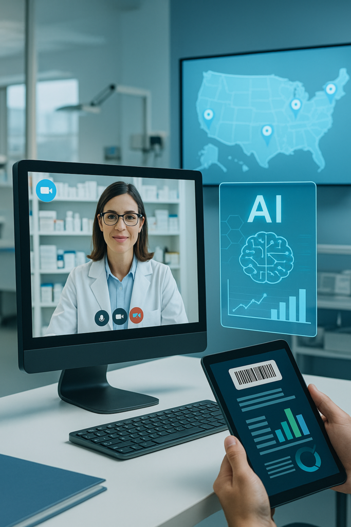 Remote platforms and AI analytics enhance hospital pharmacist jobs USA by improving patient access and safety.