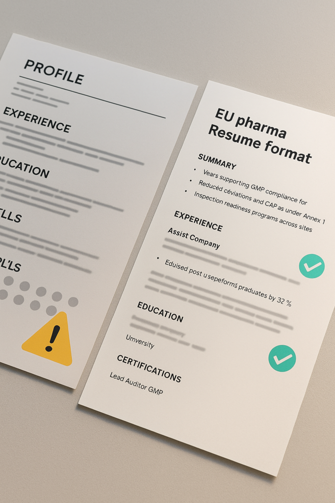 pharma resume format