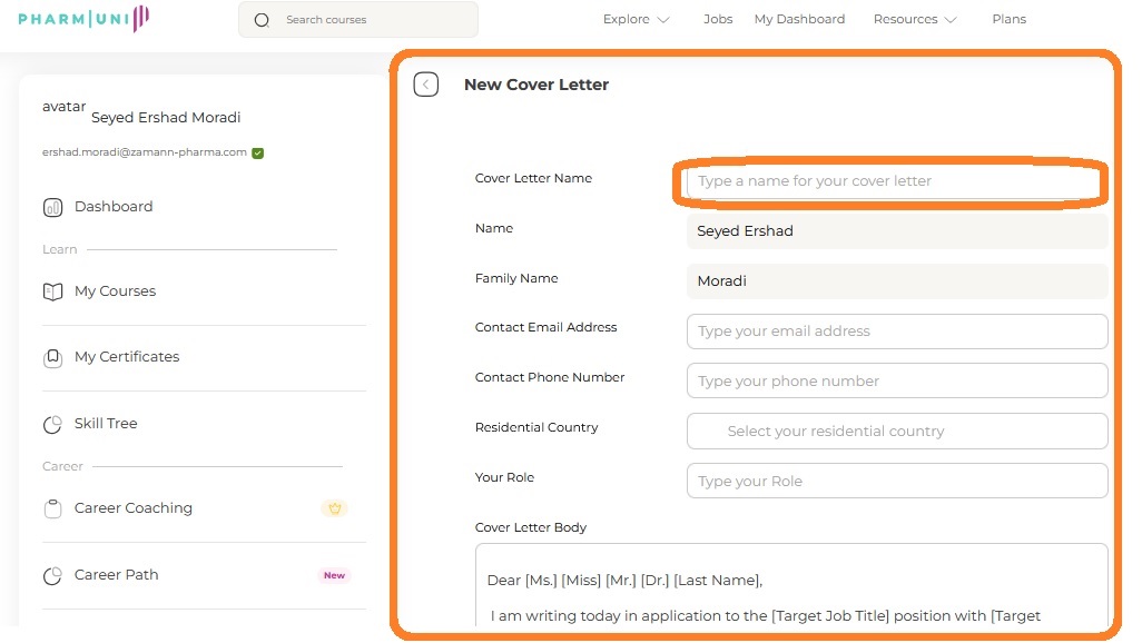 Cover Letters for the Pharma Industry