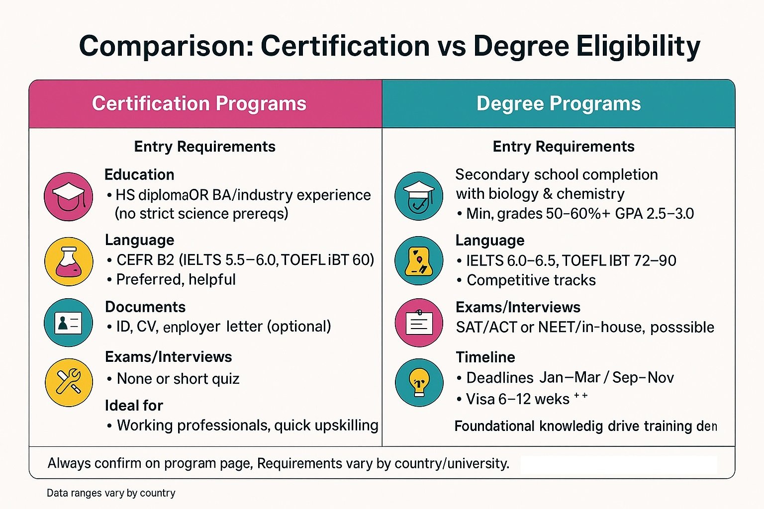 Certification vs Degree Eligibility