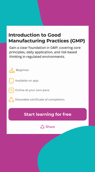 introduction to GMP free pharma courses