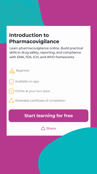 Introduction to Pharmacovigilance free courses