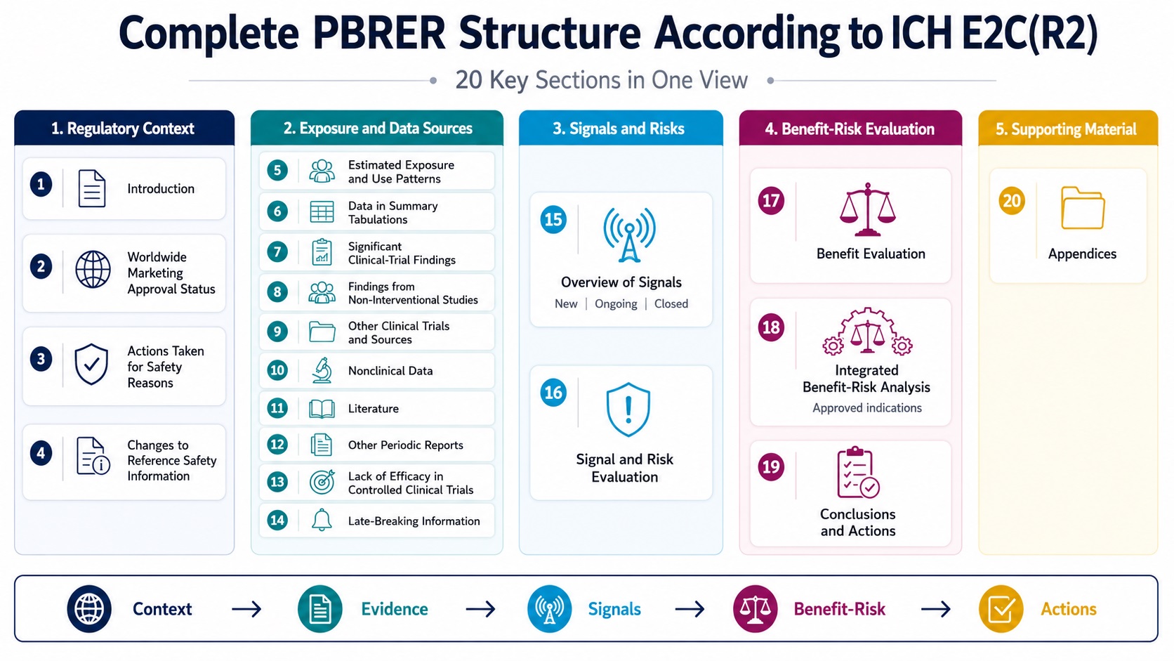 Explore all 20 PBRER sections in one clear view.