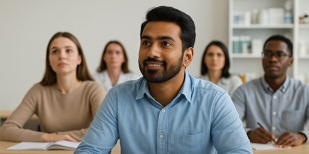 student in pharma class