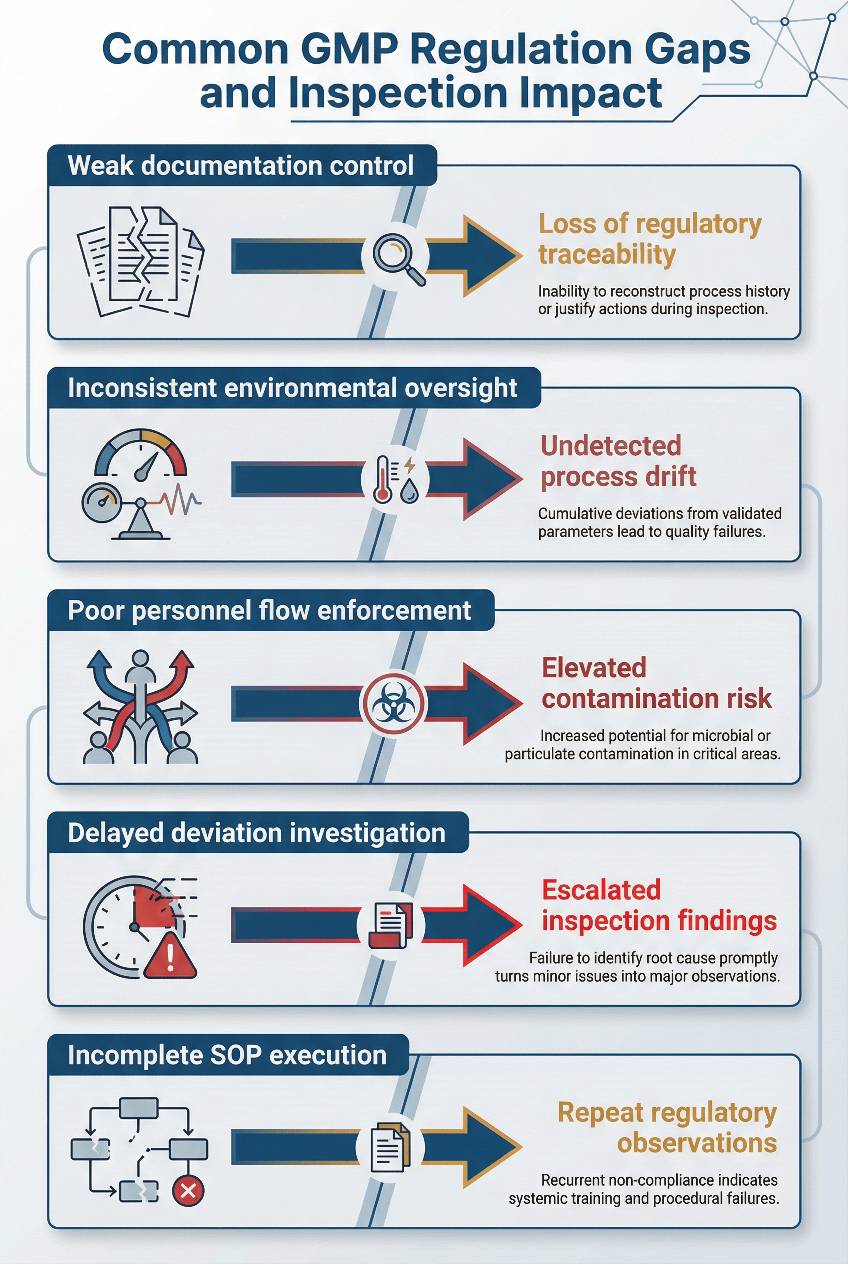 Common GMP Regulation Gaps and Inspection Impact