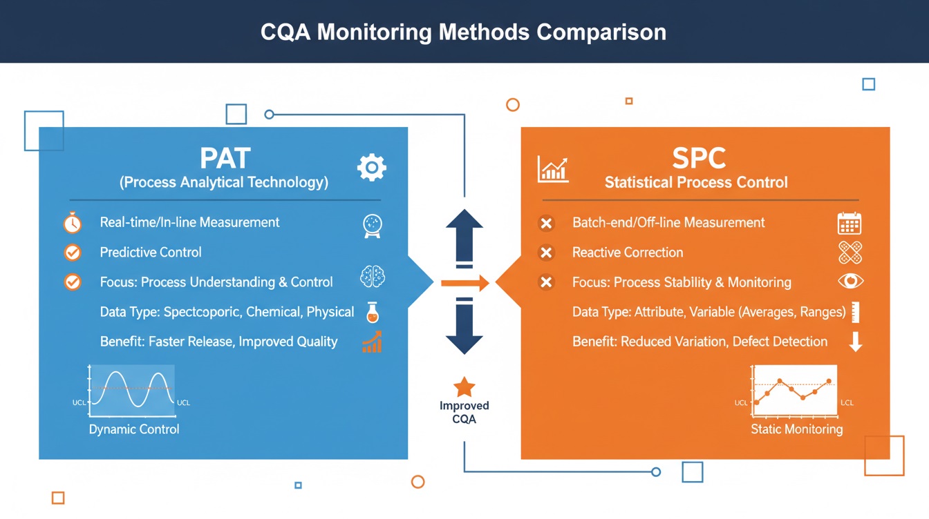 Comparison of PAT and SPC Methods for CQA Monitoring