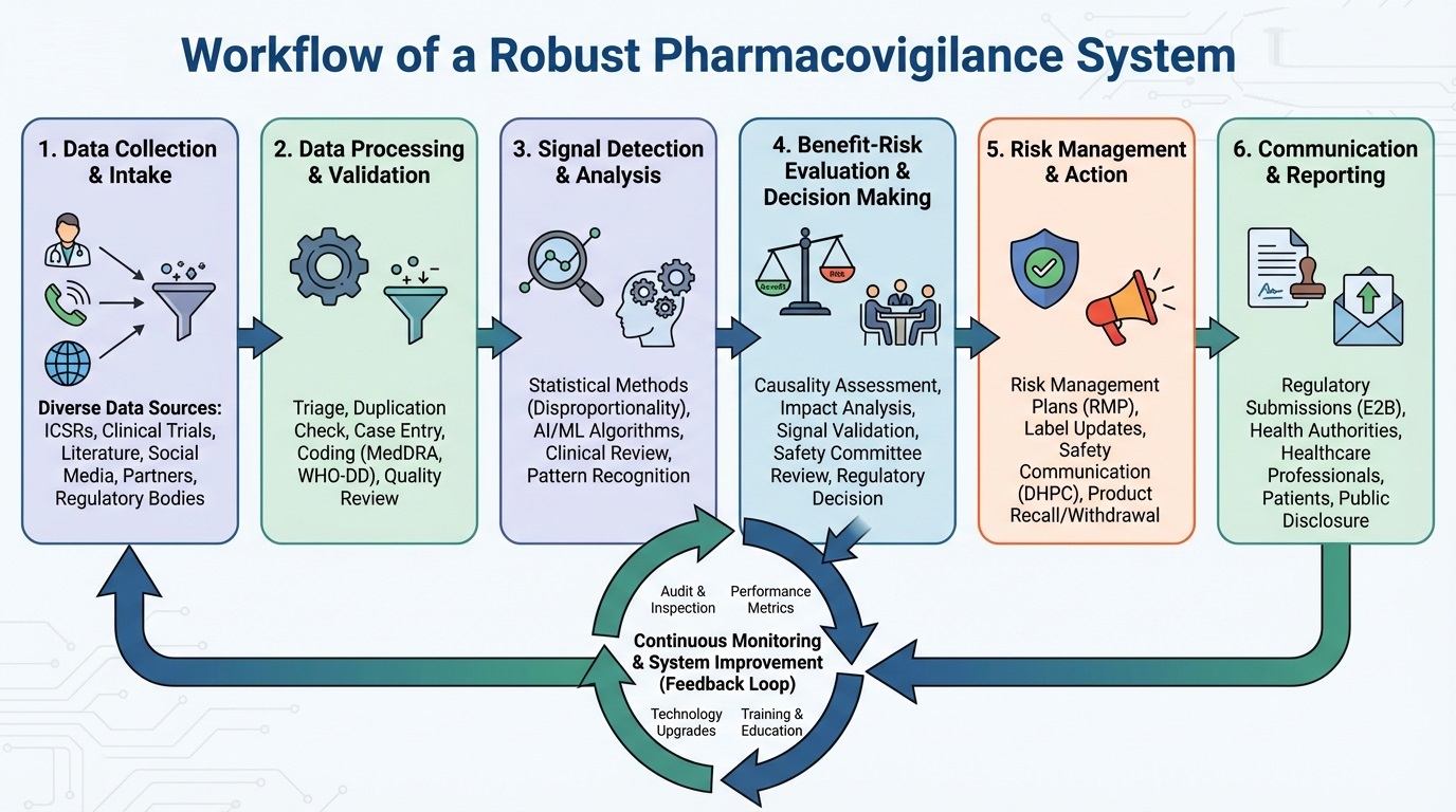 Workflow of a Robust Pharmacovigilance System
