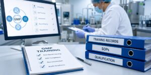 pharmaceutical GMP training program focusing on GMP audit readiness training, GMP training records documentation, and data integrity training GMP in compliance with FDA GMP training guidelines