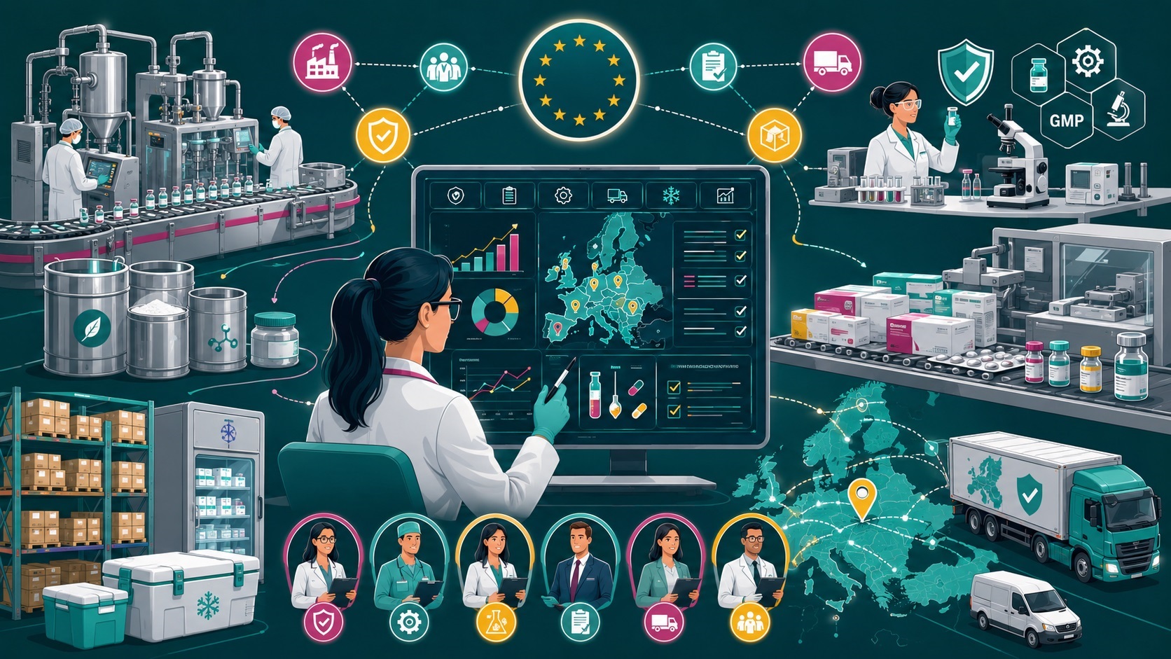 Pharmaceutical supply chain control network