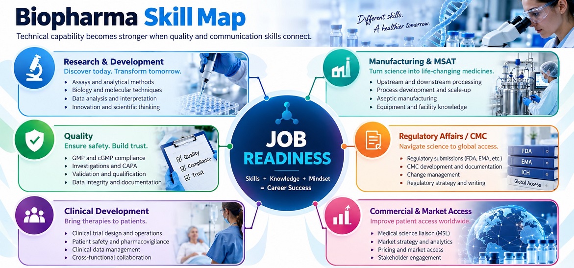 Job readiness grows when technical depth connects with GMP, data integrity, and communication