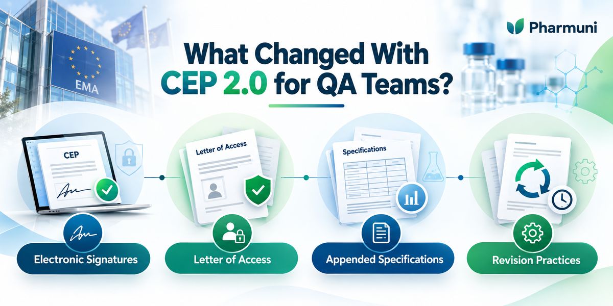 Comparison infographic showing traditional CEP and CEP 2.0 differences in electronic signatures, access letters, API specifications, and certificate revisions.